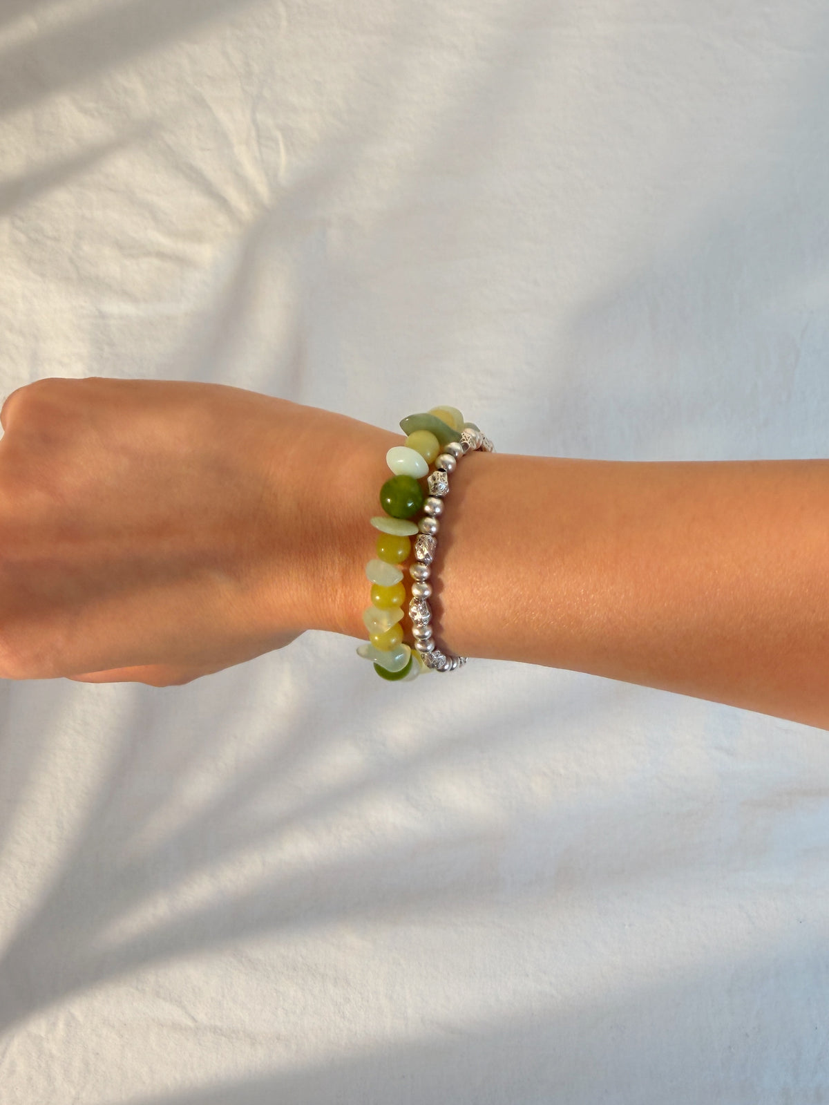 Lemon Jade & Green Stone Bracelet