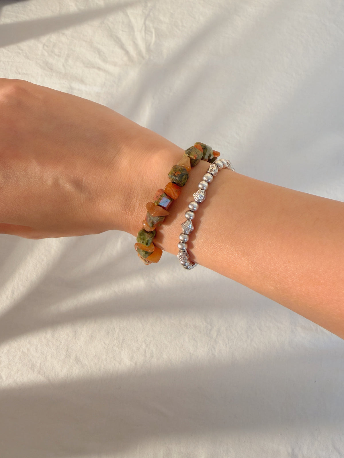 Unakite & Carnelian Bracelet