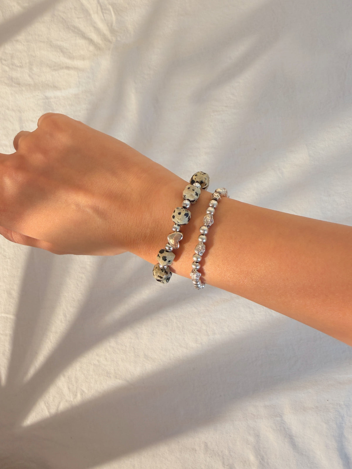 Dalmatian Jasper & Onyx Bracelet