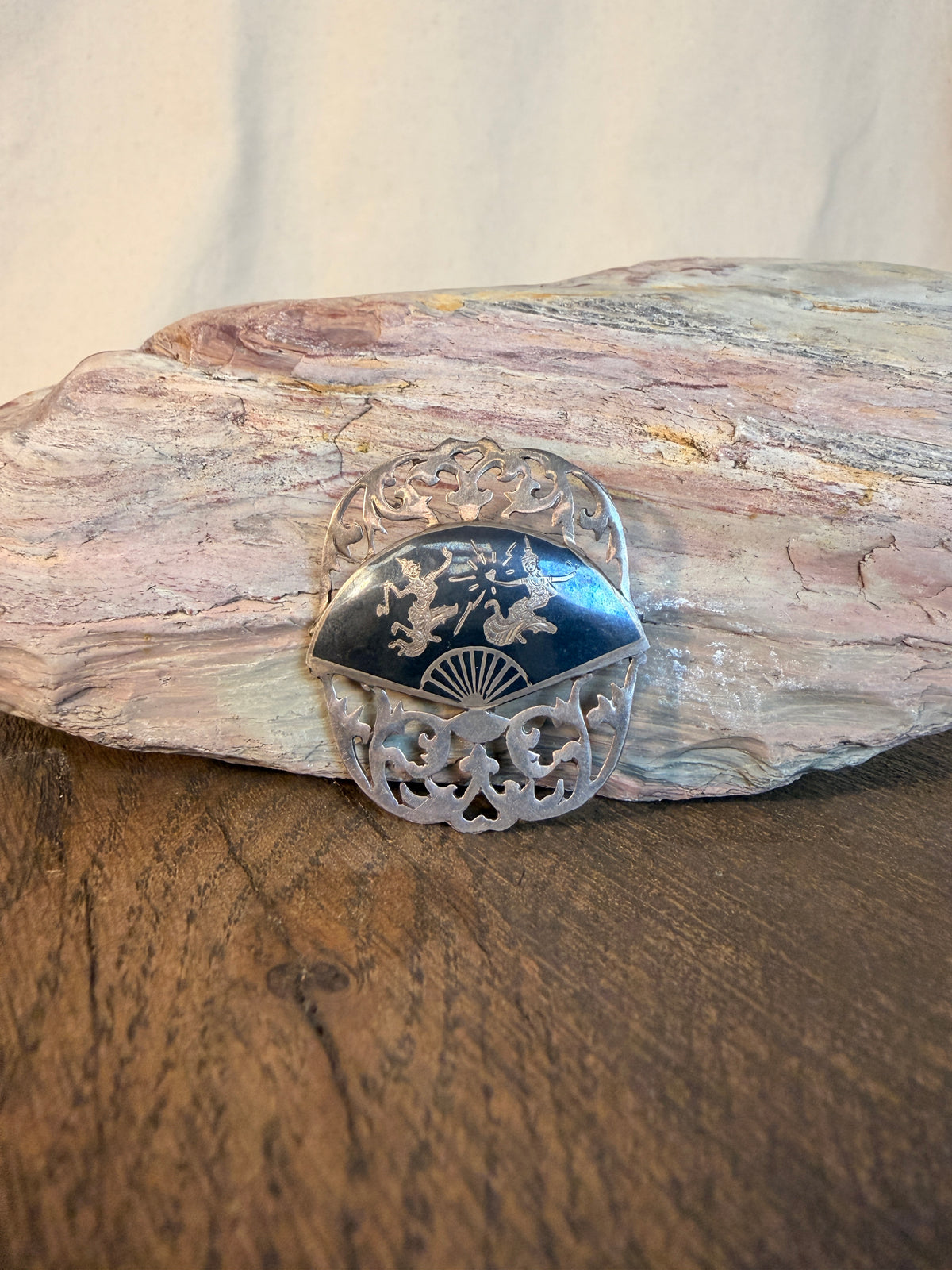 1940s Siam Thai Sterling Silver Brooch