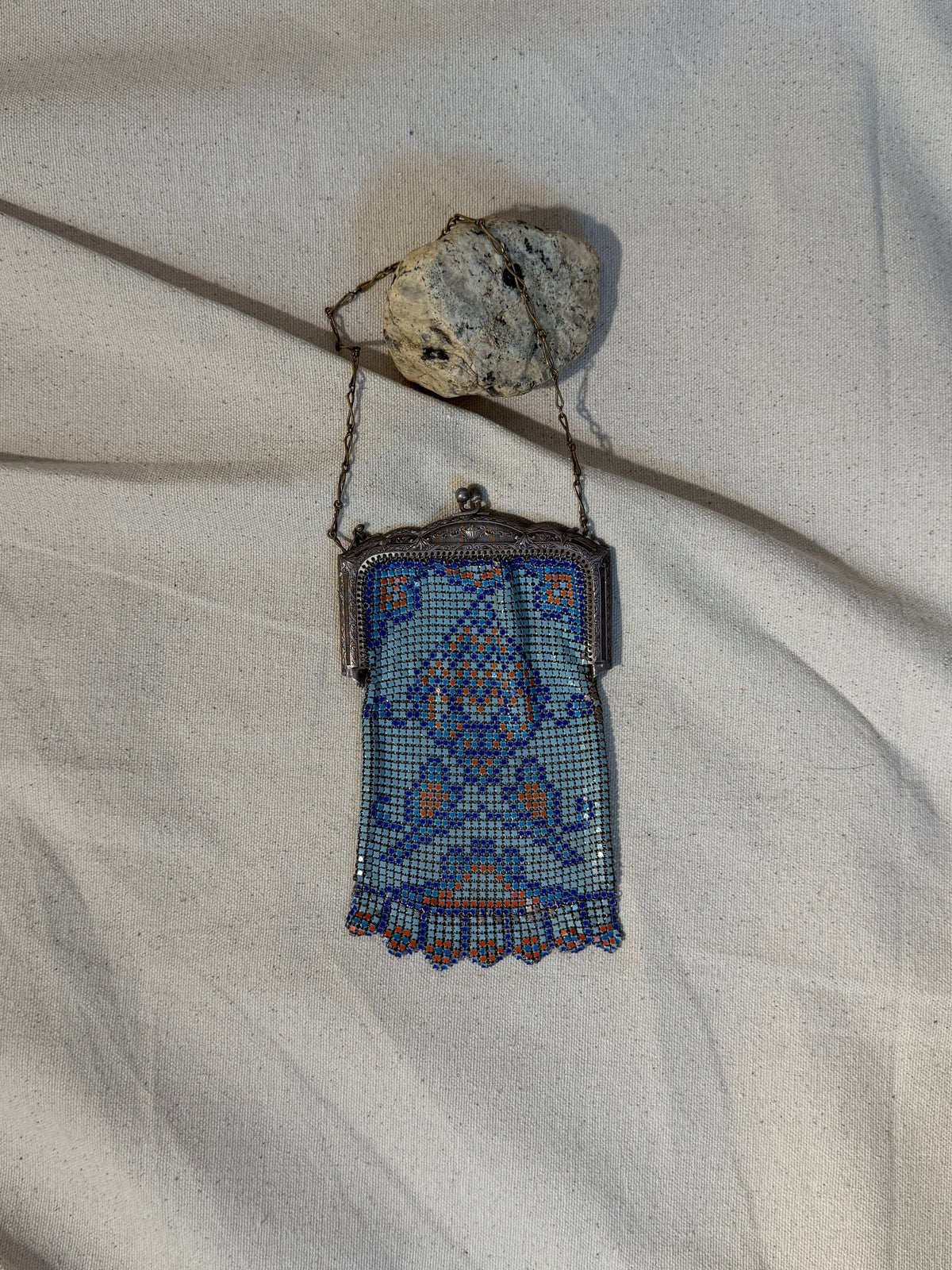 Whiting and Davis Mesh Purse (blue)
