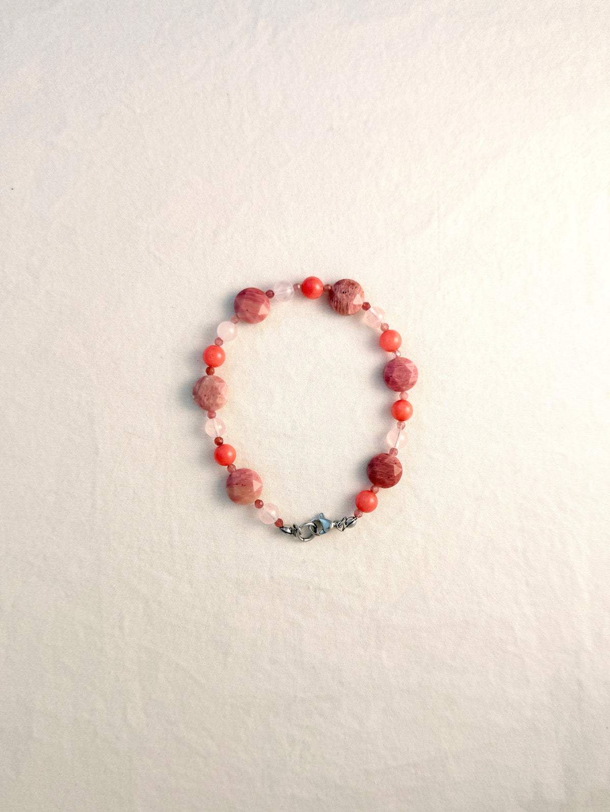 Rhodonite & Coral Bracelet
