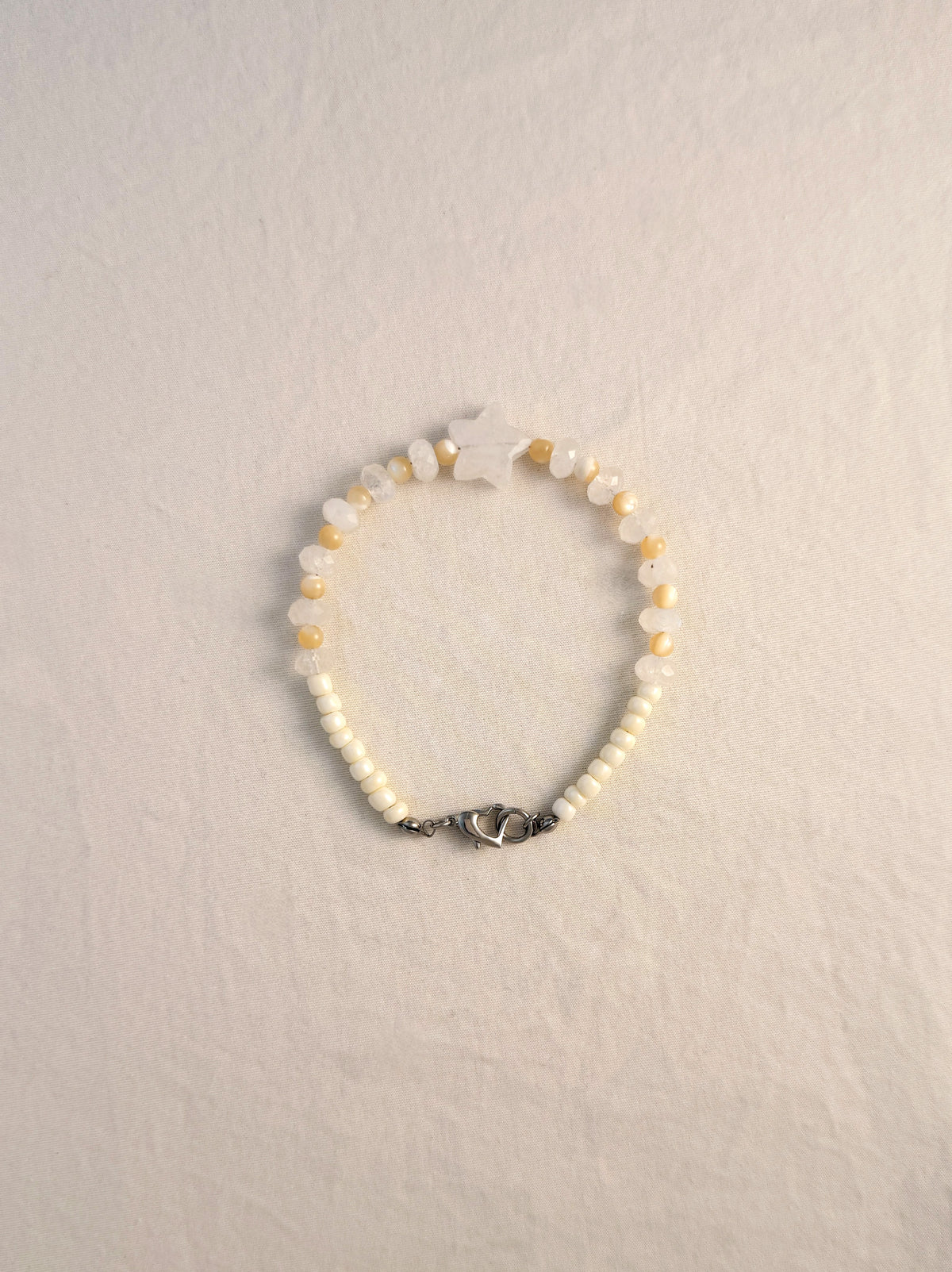 White Quartz & Butterfly Bracelet